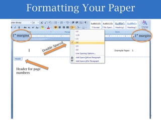 Formatting Your Paper1” margins1” marginsDouble SpacedHeader for page numbersRebecca Johnson – Harrison College