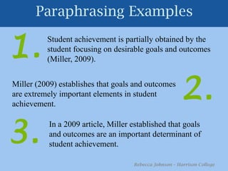  SummarizingRebecca Johnson – Harrison College