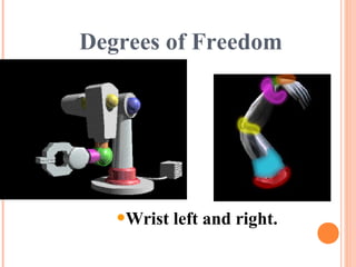 Degrees of Freedom
•Wrist left and right.
 