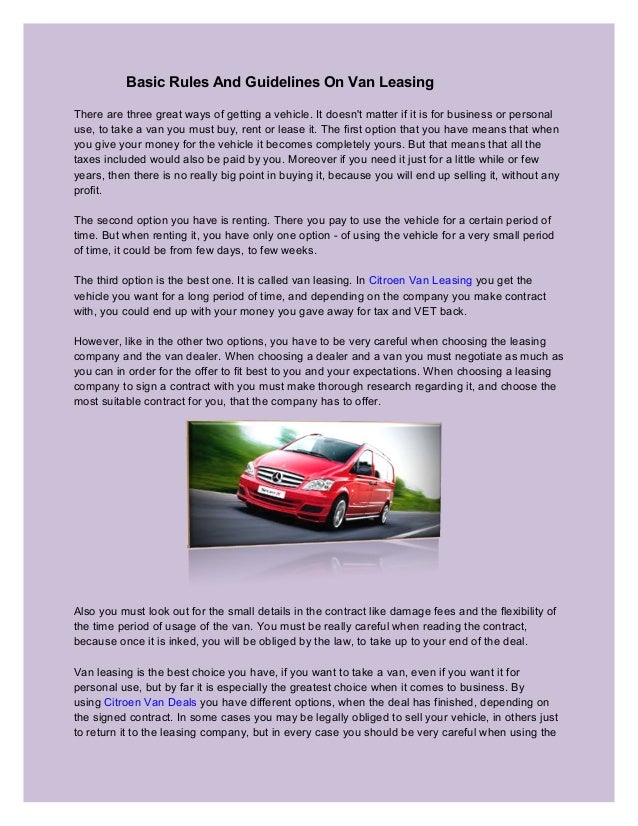 citroen van leasing deals