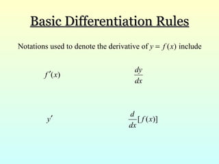 Basic Differentiation Rules 