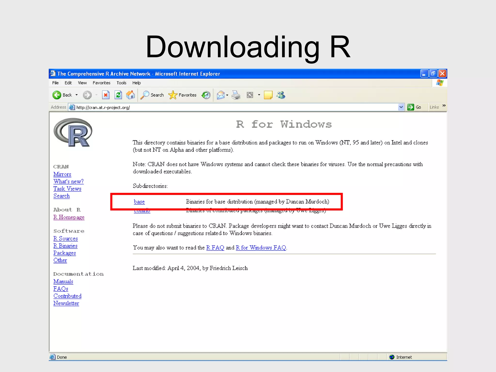 Downloading R 