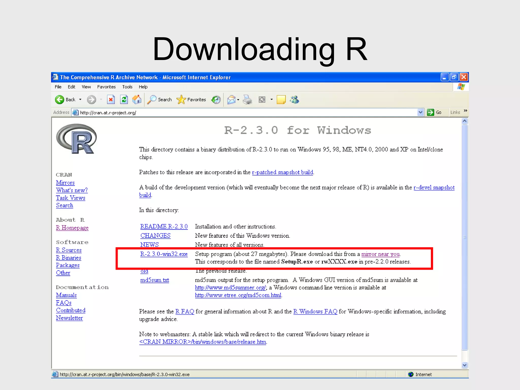 Downloading R 
