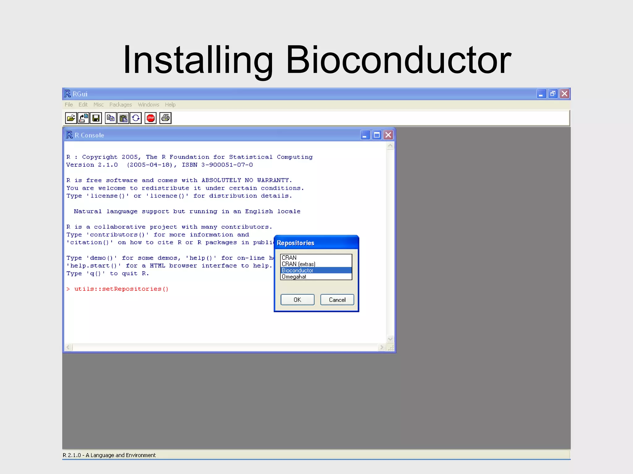 Installing Bioconductor 