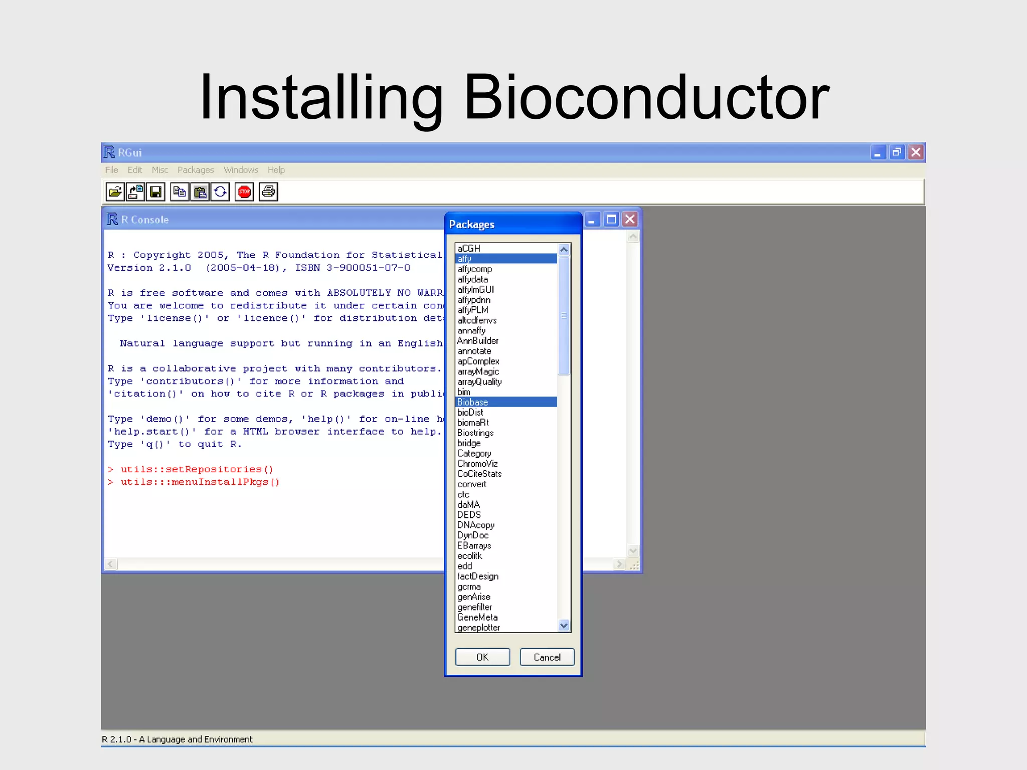 Installing Bioconductor 