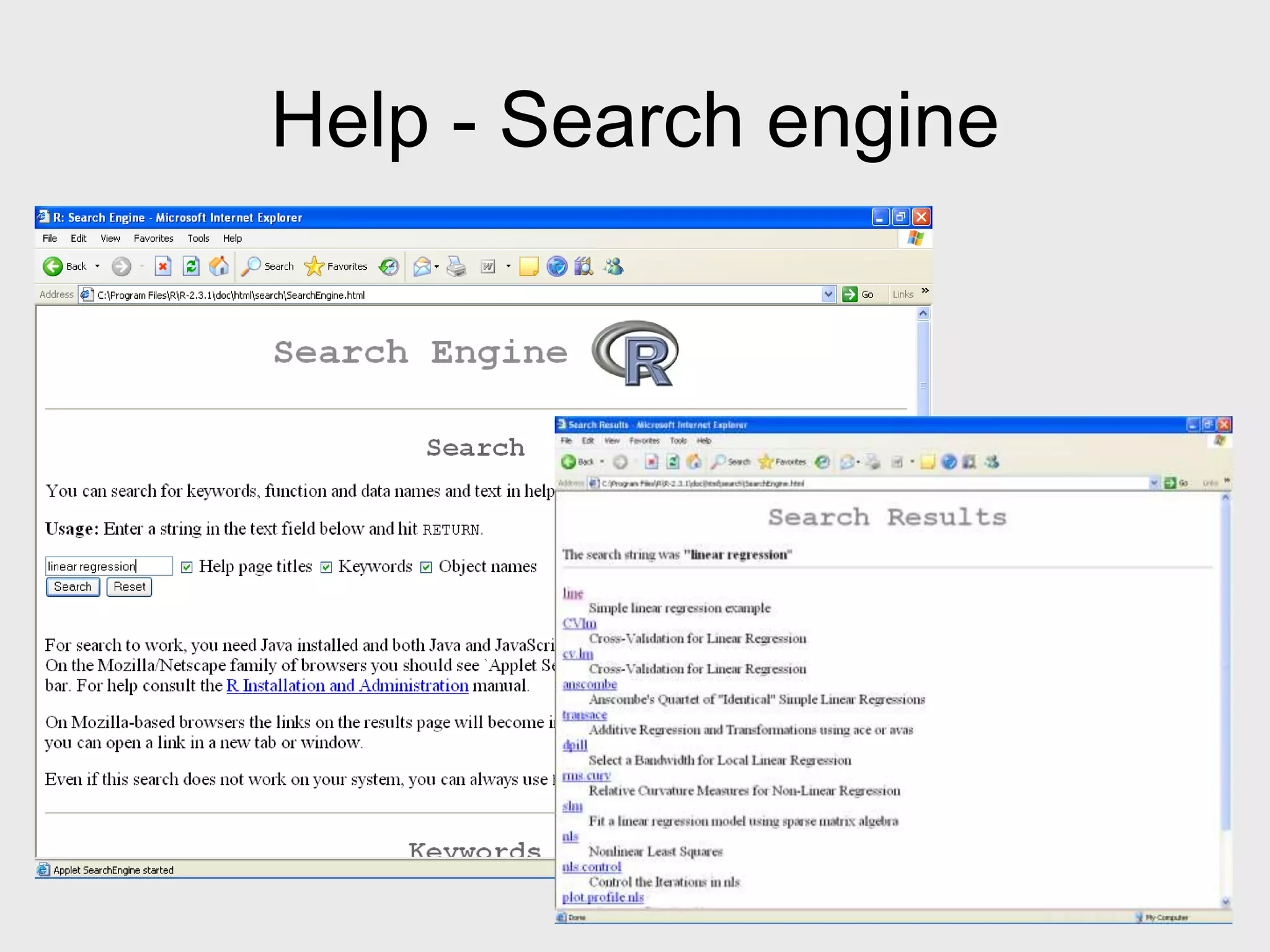 Help - Search engine 