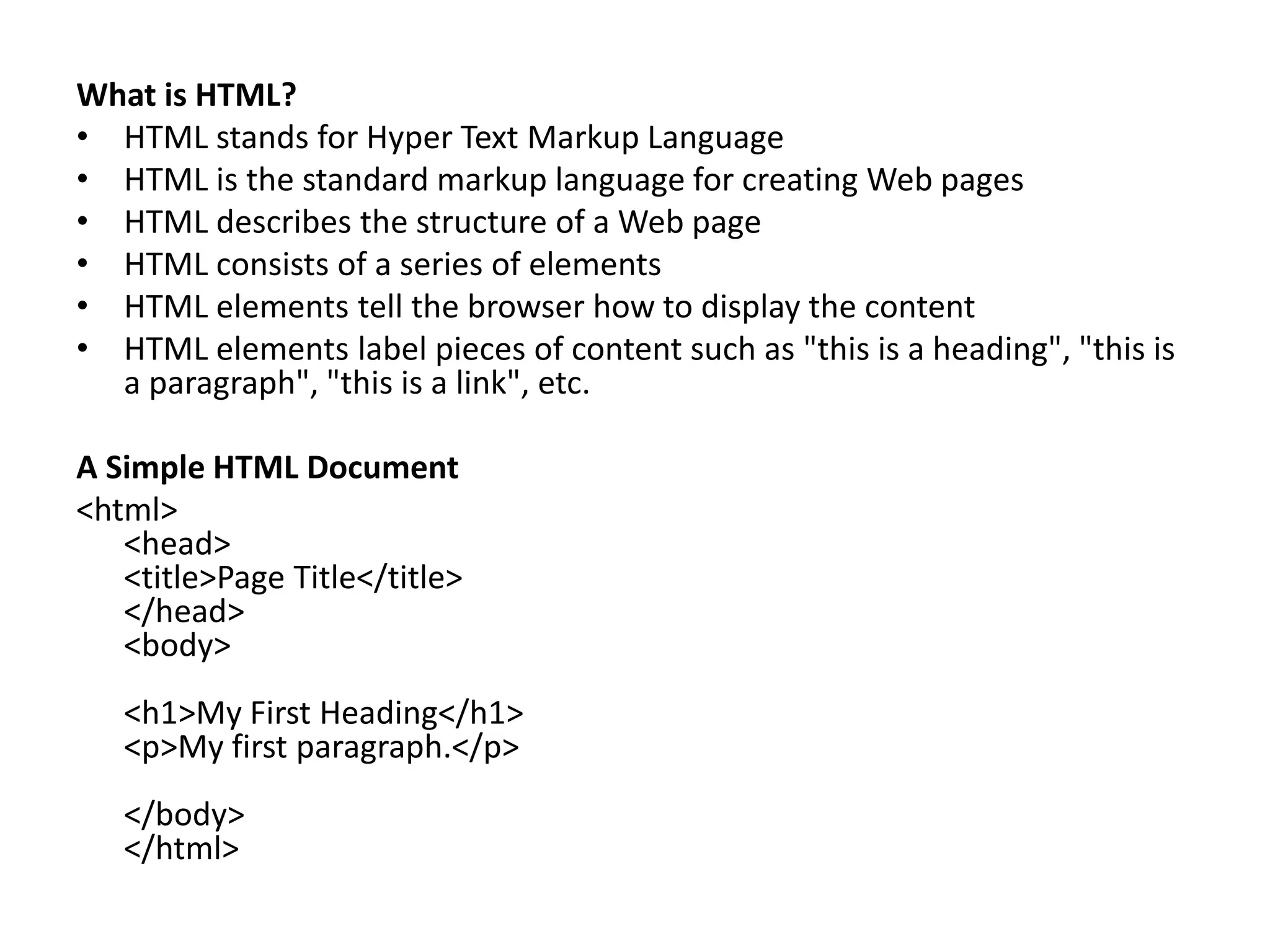 BASICS - HTML.ppt in web technology in engineering | PPT