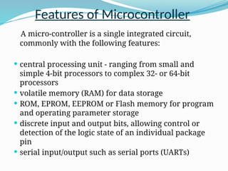 Comprehensive Introduction to Microcontrollers: Architecture, Features ...