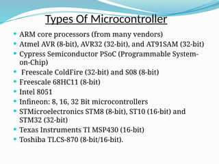 Comprehensive Introduction to Microcontrollers: Architecture, Features ...
