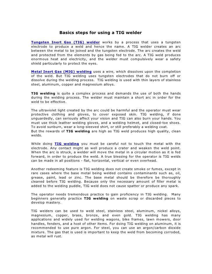 mig welding instructions