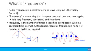 What is ‘Frequency’?
©3G4G
• Radio Frequency is a electromagnetic wave using AC (Alternating
Current).
• “frequency” is something that happens over and over and over again.
• It is very frequent, consistent, and repetitive
• Frequency is the number of times a specified event occurs within a
specified time interval. A standard measure of frequency is hertz (Hz) –
number of cycles per second
 