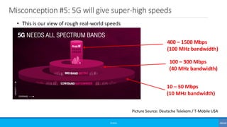 Misconception #5: 5G will give super-high speeds
©3G4G
Picture Source: Deutsche Telekom / T-Mobile USA
10 – 50 Mbps
(10 MH...