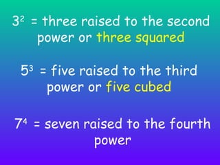 Basics about exponents | PPT