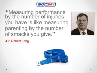 “Measuring performance
by the number of injuries
you have is like measuring
parenting by the number
of smacks you give.”
-Dr. Robert Long
 