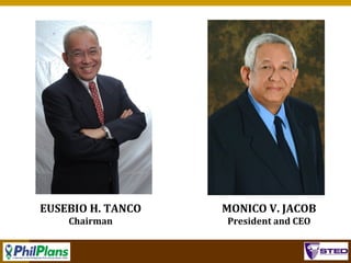 EUSEBIO H. TANCO

MONICO V. JACOB

Chairman

President and CEO
19

 