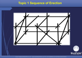 Email: info@westfieldsoffshore.com - www.westfieldsoffshore.com Tel.+233 503806661 (0) 501550047(0)501549944Email: info@westfieldsoffshore.com - www.westfieldsoffshore.com Tel.+233 503806661 (0) 501550047(0)501549944
Topic 1 Sequence of Erection
 