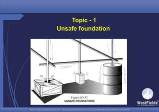 Email: info@westfieldsoffshore.com - www.westfieldsoffshore.com Tel.+233 503806661 (0) 501550047(0)501549944Email: info@westfieldsoffshore.com - www.westfieldsoffshore.com Tel.+233 503806661 (0) 501550047(0)501549944
Topic - 1
Unsafe foundation
 