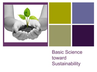 +




    Basic Science
    toward
    Sustainability
 