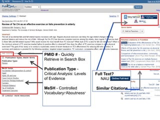 Basic Searching - PubMed & CINAHL for PT | PPTX | Search | Internet