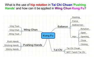 What is the use of  hip rotation  in  Tai Chi Chuan  ‘ Pushing Hands ’ and how can it be applied in  Wing Chun   Kung Fu ? 