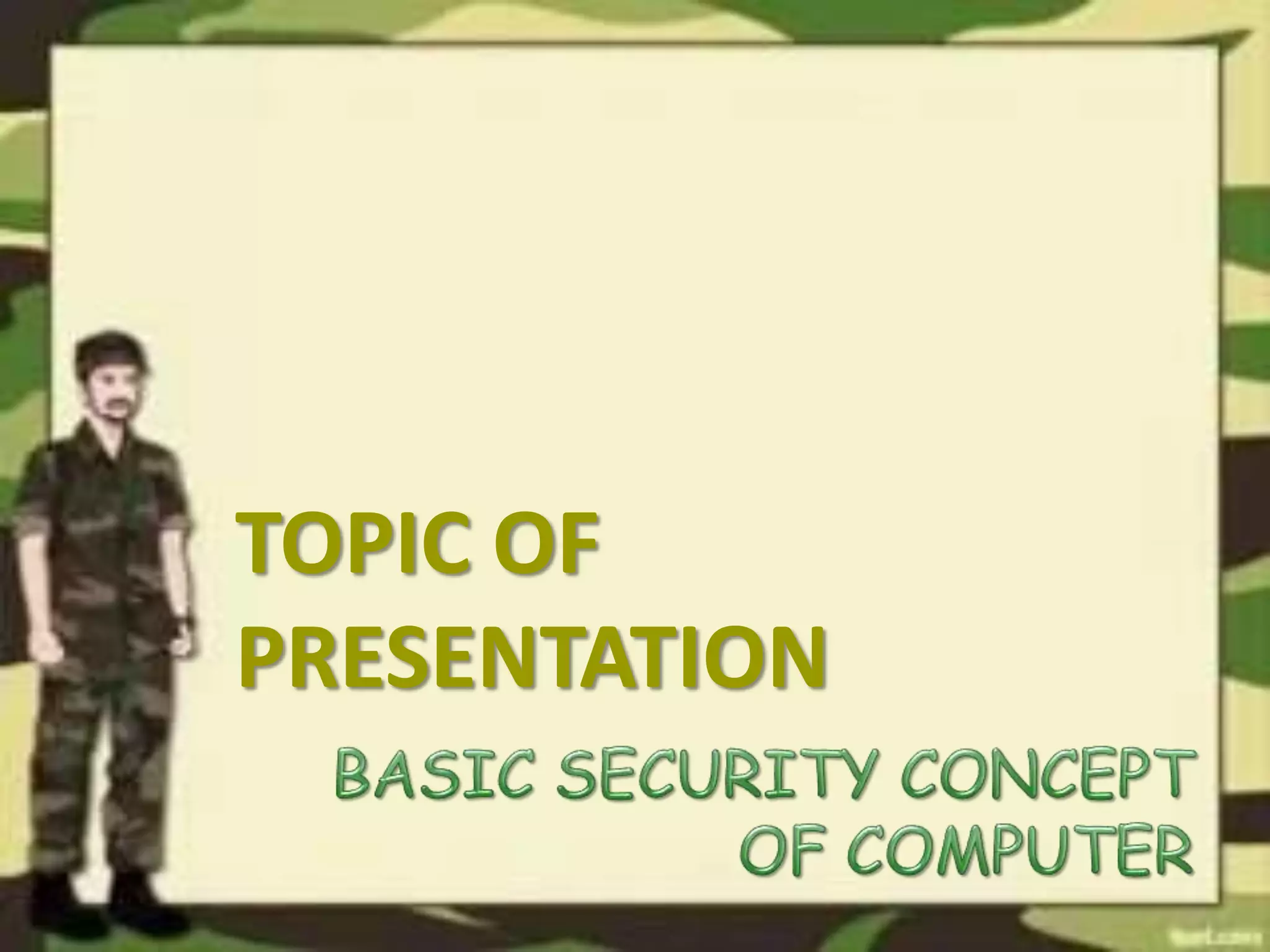 TOPIC OF
PRESENTATION
 