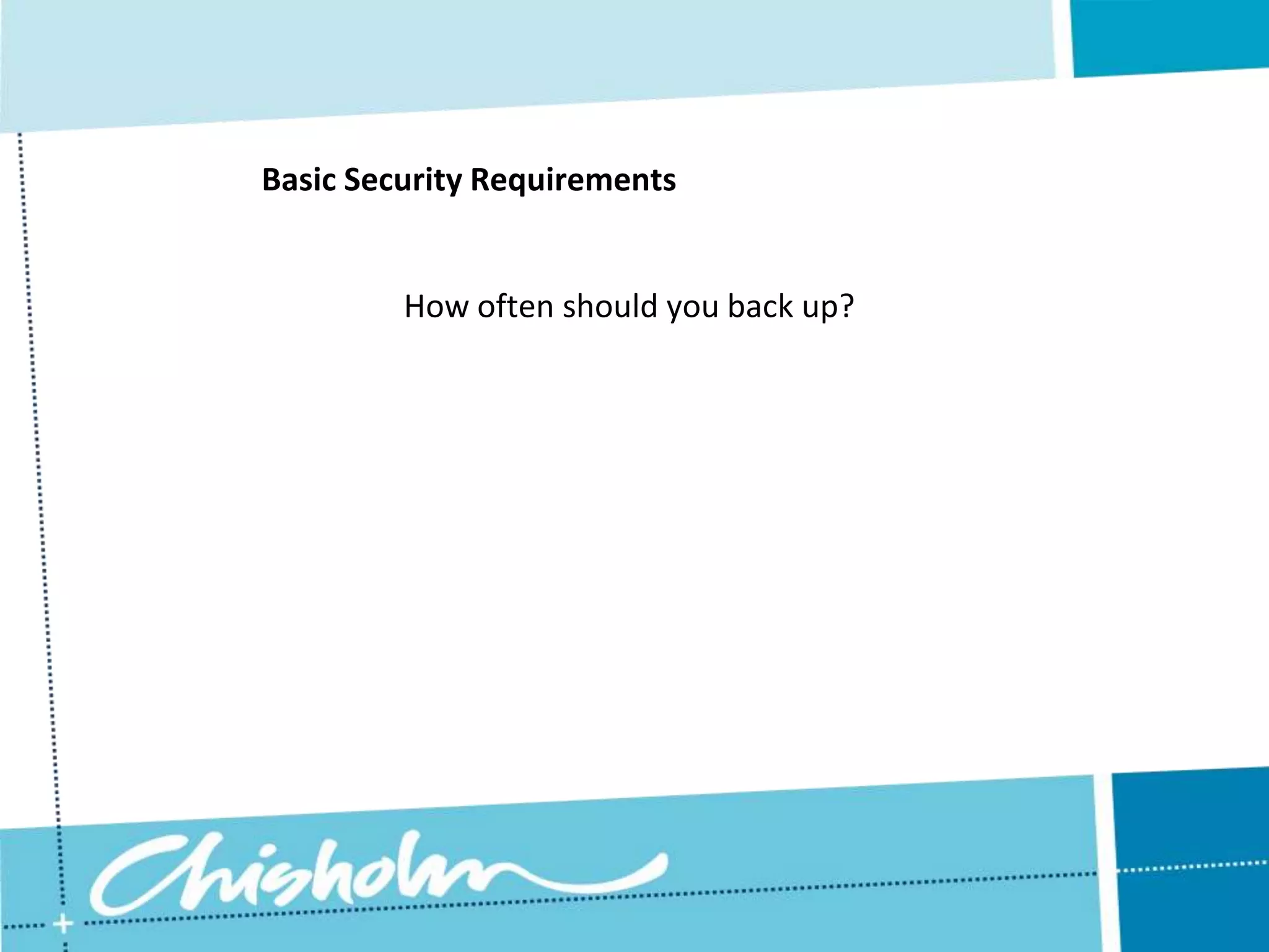 Do not use any word that might appear in a dictionary.  Crackers can use programs that try a combination of your user ID and every word in a dictionary to gain access.Basic Security RequirementsTips for making and keeping passwords secure include the following:Make the password longer than six characters – the longer, the better.