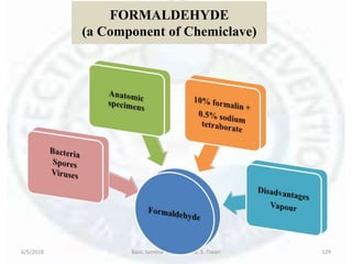 FORMALDEHYDE
(a Component of Chemiclave)
6/5/2018 Basic Seminar 3 - Dr. Barkha. S. Tiwari 129
 