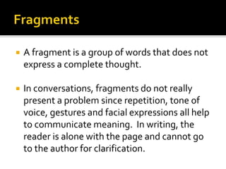 Basic Sentence Parts | PPTX