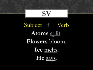 Sv Pattern Basic Sentence Patterns | PPTX