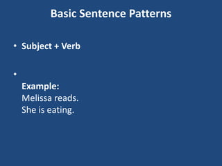 Basic sentence patterns by Dr. Anjibabu | PPT