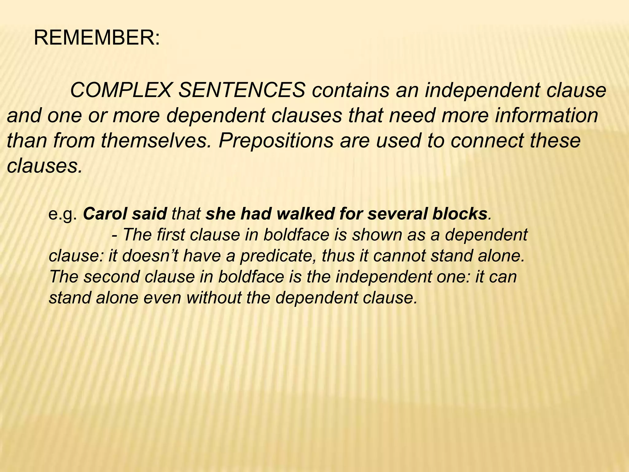 Basic sentence patterns and traditional classification of sentences ...