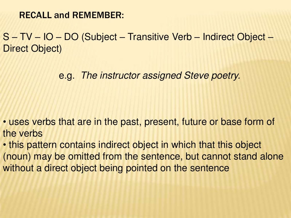 Basic sentence patterns and traditional classification of sentences