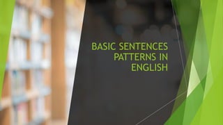 BASIC SENTENCES
PATTERNS IN
ENGLISH
 