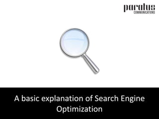 A basic explanation of Search Engine Optimization 