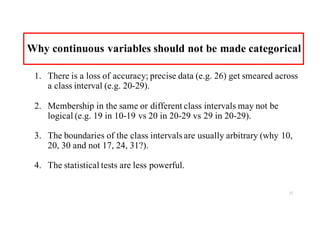Continuous Variables Statistical Test Basics for beginners in statistics | PDF