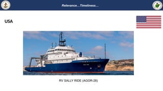 Relevance…Timeliness…
USA
RV SALLY RIDE (AGOR-28)
 