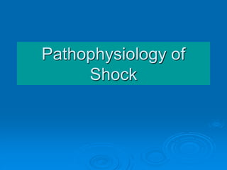 Pathophysiology of
Shock
 