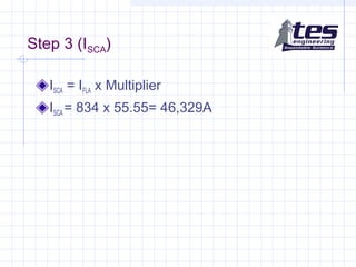 Step 3 (ISCA)
ISCA = IFLA x Multiplier
ISCA = 834 x 55.55= 46,329A
 