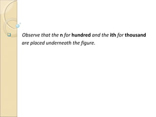 Observe that the  n  for  hundred  and the  ith  for  thousand   are placed underneath the figure.  