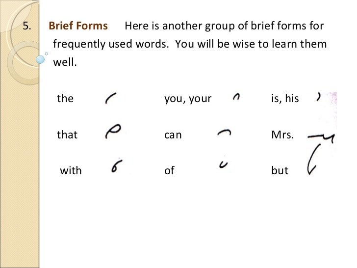 basic shorthand p 1 boa shorthand form