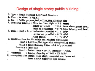 Design of single storey public building
 