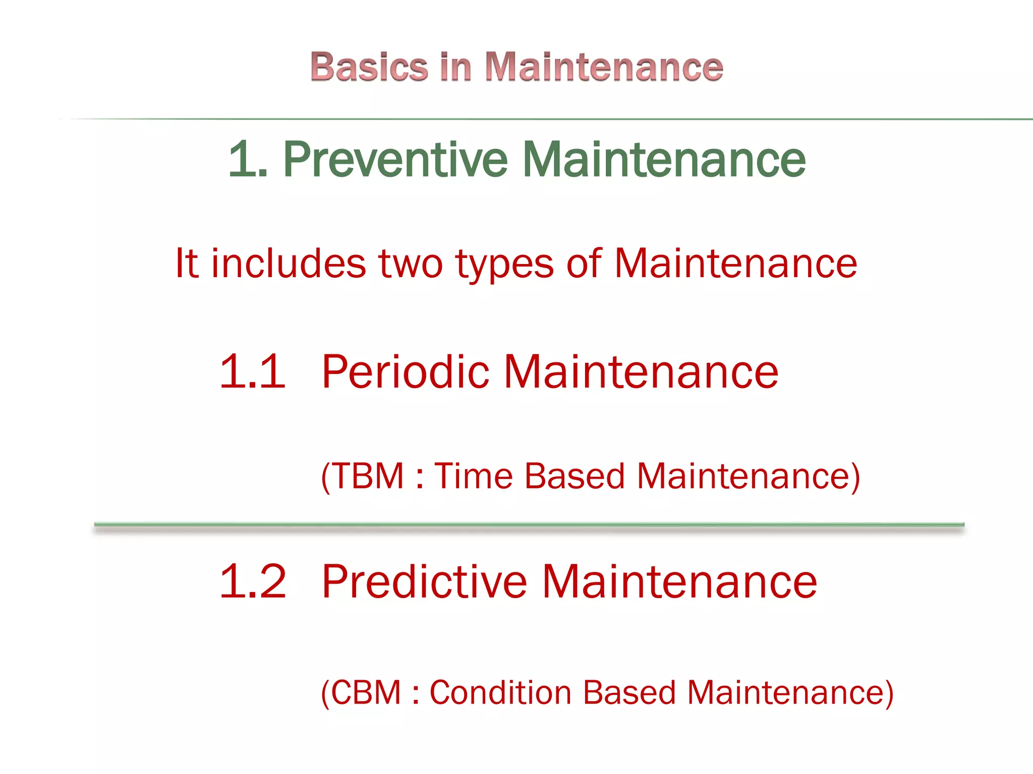 Basics in Maintenance | PPSX