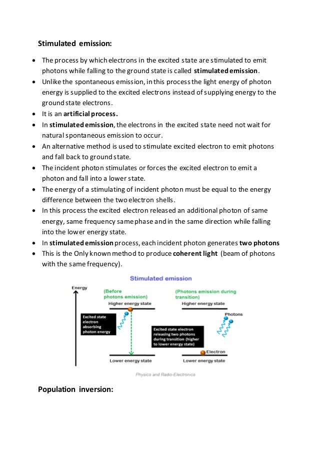 LASERS, CHARACTERISTICS, STIMULATED ABSORPTION, SPONTANEOUS EMISSION,…