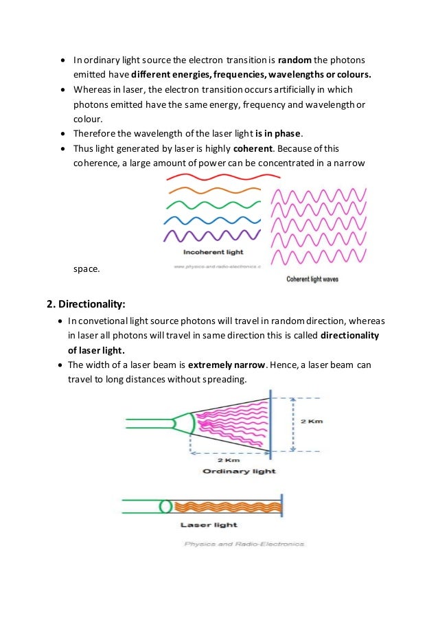 LASERS, CHARACTERISTICS, STIMULATED ABSORPTION, SPONTANEOUS EMISSION,…