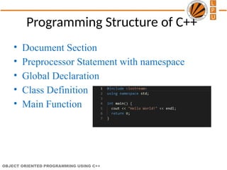 introduction to c++ and its methods class and program | PPTX