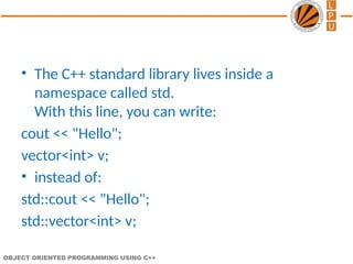 introduction to c++ and its methods class and program | PPTX