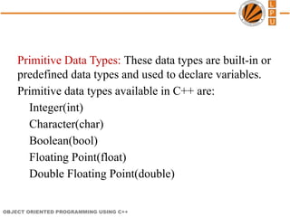 introduction to c++ and its methods class and program | PPTX