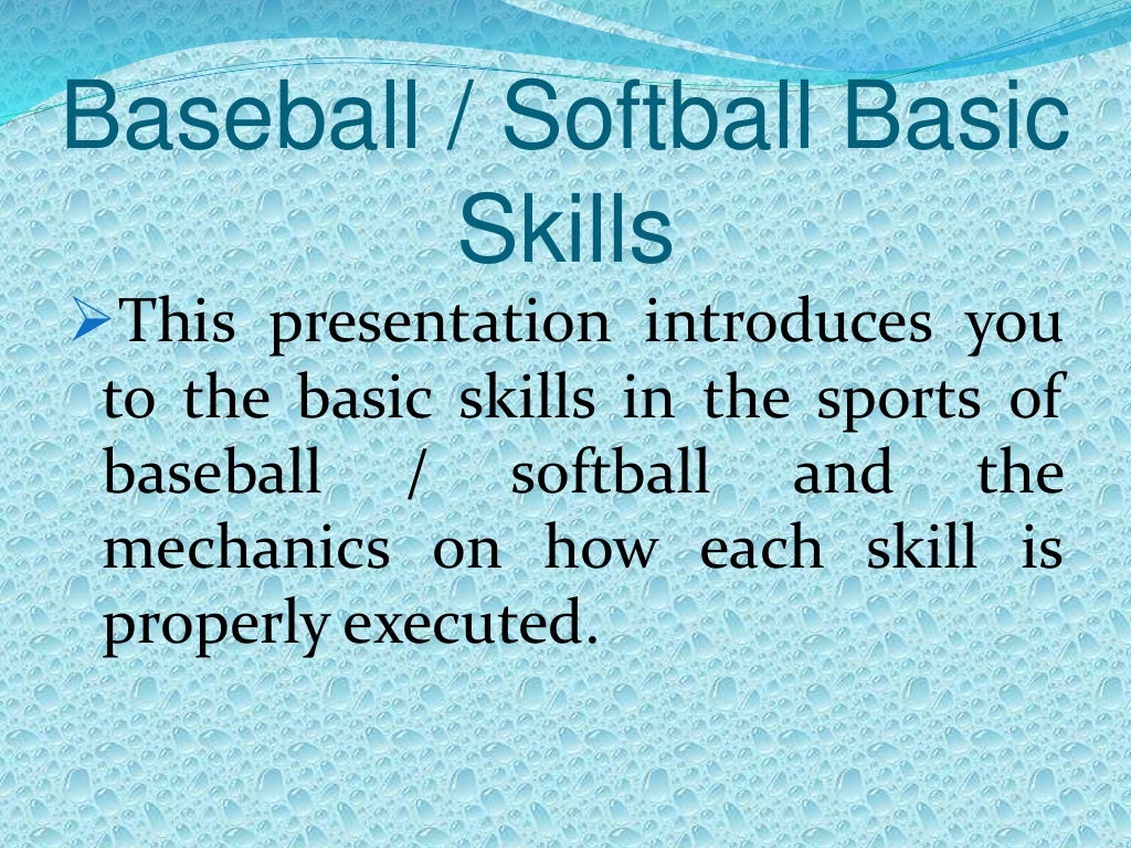 Basic Skills in Baseball
