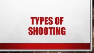 TYPES OF
SHOOTING
 