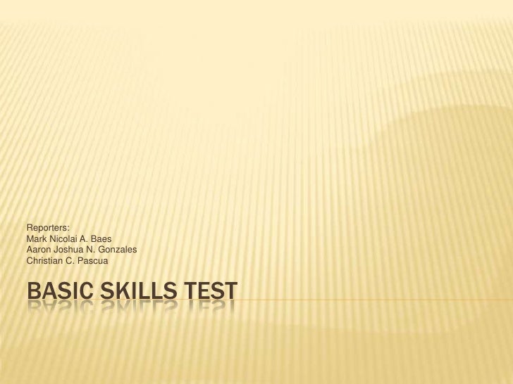 Basic Skill Test